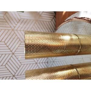 Vintage Mid Century Modern Brass Mesh Light Diffuser 5" Shade Clip On